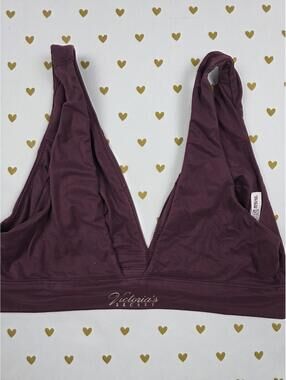 Victorias Secret Maroon Silky Lounge MEDIUM Bralette Bra Top Tank